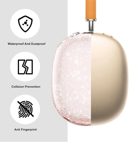 غطاء حافظة لسماعات AirPods Max، وسادة أذن من السيليكون / غطاء عصابة رأس / غطاء أذن شفاف ناعم من مادة TPU، [3 في 1] واقي ملحقات لجهاز Apple AirPod Max (2024/2020)، أزرق سماوي in Kuwait