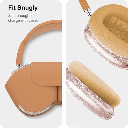 غطاء حافظة لسماعات AirPods Max، وسادة أذن من السيليكون / غطاء عصابة رأس / غطاء أذن شفاف ناعم من مادة TPU، [3 في 1] واقي ملحقات لجهاز Apple AirPod Max (2024/2020)، أزرق سماوي in Kuwait