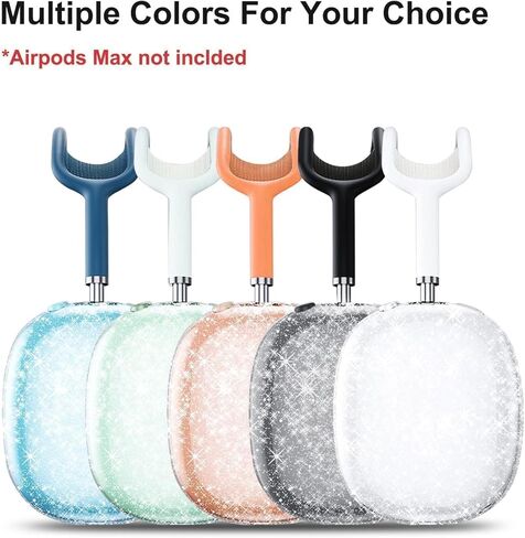 غطاء حافظة لسماعات AirPods Max، وسادة أذن من السيليكون / غطاء عصابة رأس / غطاء أذن شفاف ناعم من مادة TPU، [3 في 1] واقي ملحقات لجهاز Apple AirPod Max (2024/2020)، أزرق سماوي in Kuwait