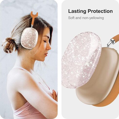 غطاء حافظة لسماعات AirPods Max، وسادة أذن من السيليكون / غطاء عصابة رأس / غطاء أذن شفاف ناعم من مادة TPU، [3 في 1] واقي ملحقات لجهاز Apple AirPod Max (2024/2020)، أزرق سماوي in Kuwait