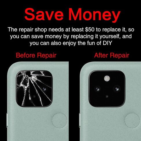 قطعتان لاستبدال زجاج عدسة الكاميرا الخلفية ASDAWN لـ Google Pixel 6a مع لاصق مثبت مسبقًا، طقم زجاج عدسة الكاميرا الخلفية 6.1 بوصة Pixel 6a مع دليل التثبيت + مجموعة أدوات الإصلاح in Kuwait