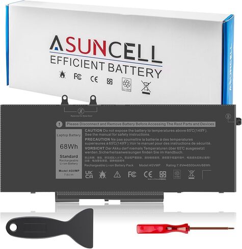 بطارية Asuncell 68WH 4GVMP لـ Dell Latitude 5400 E5400 5500 E5500 Precision 3540 3550 Series INS 7590 7591 7791 2-in-1 Series RF7WM 0X77XY 0C5GV2 9JRYT MCV1G 1V1XF ، 7.6V 4-Cell in Kuwait