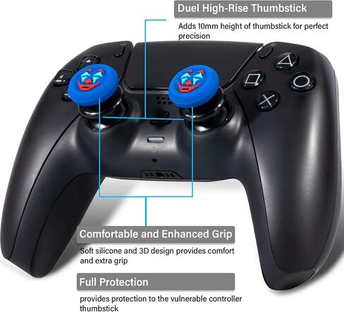 FPS Thumbstick Extender & Texture Rubber Silicone Grip Cover 2 Sets for PS5 & PS4 Controller (Joker Green) in Kuwait