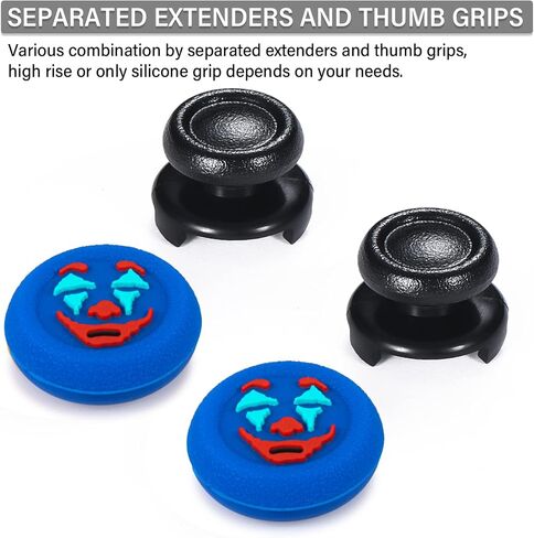FPS Thumbstick Extender & Texture Rubber Silicone Grip Cover 2 Sets for PS5 & PS4 Controller (Joker Green) in Kuwait