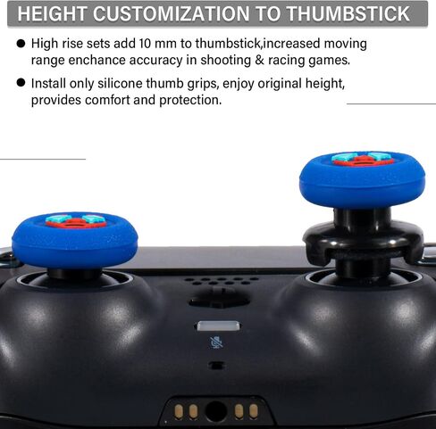 FPS Thumbstick Extender & Texture Rubber Silicone Grip Cover 2 Sets for PS5 & PS4 Controller (Joker Green) in Kuwait