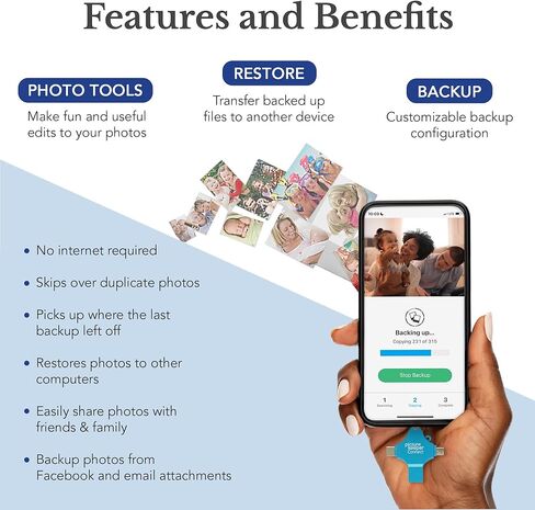 محرك أقراص فلاش USB للصور والفيديو من Picture Keeper Connect لأجهزة Apple وAndroid وأجهزة الكمبيوتر الشخصي، محرك إبهام سعة 64 جيجابايت، فيروزي in Kuwait