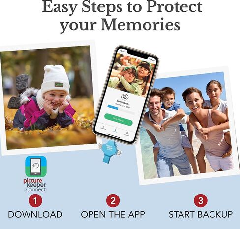 محرك أقراص فلاش USB للصور والفيديو من Picture Keeper Connect لأجهزة Apple وAndroid وأجهزة الكمبيوتر الشخصي، محرك إبهام سعة 64 جيجابايت، فيروزي in Kuwait