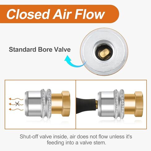 حزمة Air Chuck 2 ، قفل تدفق مغلق ثقيل على تشاك الإطارات مع 1/4 '' npt لاتصال Quick Connec in Kuwait