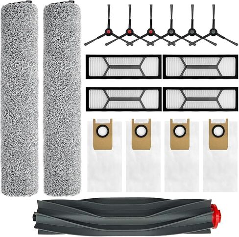 Replacement Accessories Parts for Eufy X10 Pro Omni 2-Roller Brush 5-Side Brush 3-HEPA Filter 4 Mop Pads 4 Dust Bags 1 Cleanning Tool in Saudi Arabia