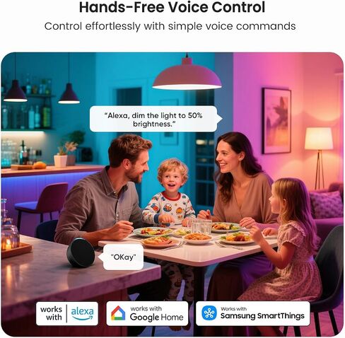 TREATLIFE Smart Light Bulbs 4 Pack, UL Certified 2.4GHz Color Changing Light Bulb, Works with Alexa Google Home, A19 E26 Dimmable LED Light Bulb 9W 800 Lumen for Party Decoration, Smart Home Lighting in Saudi Arabia