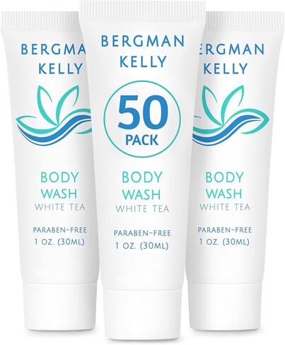 BERGMAN KELLY Travel Size Body Wash (1 fl oz, 100 PK, Tropical Waterfall), Delight Your Guests with an Invigorating and Refreshing Hotel Body Wash, Mini and Small Size Guest Hotel Toiletries in Bulk in Saudi Arabia