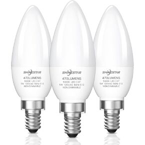 SHINESTAR 6-Pack E12 LED Bulb, 40W Equivalent, 2700K Warm White, A15 Candelabra Base Ceiling Fan Light Bulbs, Non-Dimmable in Kuwait