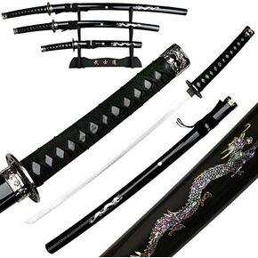 Ace Martial Arts Deluxe Red Dragon Katana Samurai Sword 3pc Set w/Stand in Kuwait