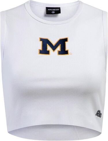 Hype & Vice Cut-Off Tank for Women - University of Stanford Top for Women, Cropped Fit Tank Top, College Shirts for Game Days - White, X-Small in Saudi Arabia