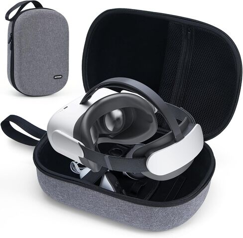 JoyHood Hard Carrying Case Compatible with Meta Quest 3/Oculus Quest 2/Pro/PICO4 VR Headset, Travel Storage Case fits for Elite Strap/Touch Controllers/Battery Pack/Charging Cable in Kuwait