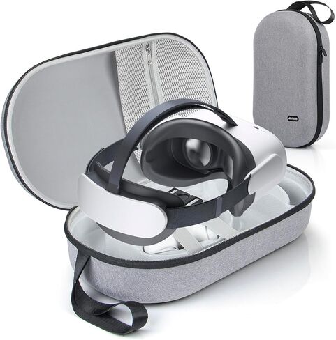 حقيبة حمل صلبة من JoyHood متوافقة مع سماعات Meta Quest 3/Oculus Quest 2/Pro/PICO4 VR، حقيبة تخزين للسفر تناسب حزام النخبة/وحدات التحكم التي تعمل باللمس/حزمة البطارية/كابل الشحن in Kuwait
