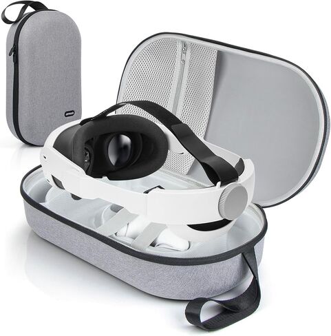 حقيبة حمل صلبة من JoyHood متوافقة مع سماعات Meta Quest 3/Oculus Quest 2/Pro/PICO4 VR، حقيبة تخزين للسفر تناسب حزام النخبة/وحدات التحكم التي تعمل باللمس/حزمة البطارية/كابل الشحن in Kuwait