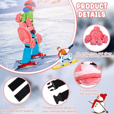 Wettarn 5 Pcs Large Turtle Butt Pads for Snowboarding Cute Turtle Cushion Turtle Protective Gear for Skiing Plush Turtle Knee Pad Elbow Pads for Kids Adults Winter Outdoor Protection(Green) in Saudi Arabia