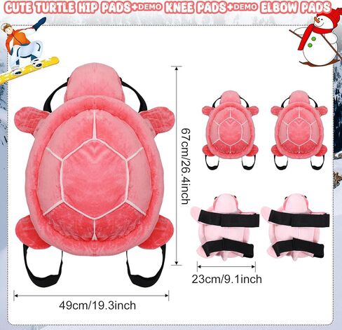 Wettarn 5 Pcs Large Turtle Butt Pads for Snowboarding Cute Turtle Cushion Turtle Protective Gear for Skiing Plush Turtle Knee Pad Elbow Pads for Kids Adults Winter Outdoor Protection(Green) in Saudi Arabia