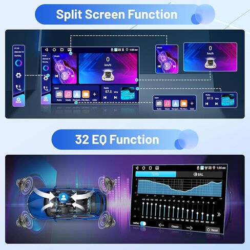 راديو ستيريو للسيارة 2+64G Android 13 CarPlay لسيارة Jeep Compass Patriot 2007-2009، شاشة لمس عالية الدقة 10.1 بوصة متوافقة مع Android Auto، كاميرا احتياطية AHD، وصلة مرآة، GPS، WiFi، FM RDS in Kuwait