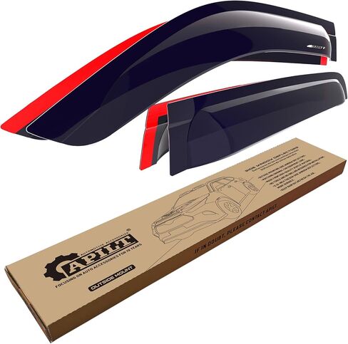 حرس نوافذ حراس الأمطار الخارجيين لعام 2015-2025 Ford F-150 Supercrew & 2017-2025 Raptor/F-250/F-350/F-450/F-550 Super Duty Supercrew Deflector Dark Smoke 4 قطع مع مجموعة سمك in Kuwait