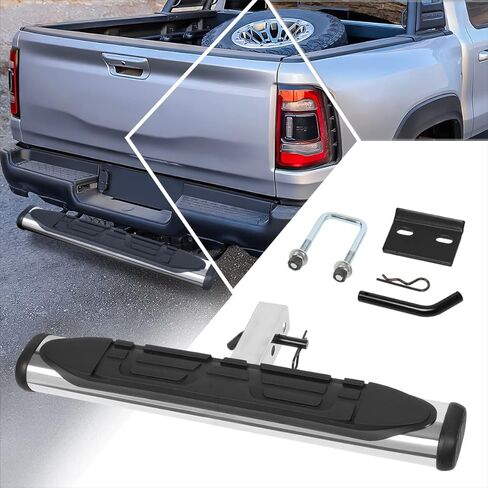 Universal Oval Steel Trailer Tow Tow Bar Bar W/Drop Step Fads for Bickup Truck 2 "Receiver | 36.5" Wide x 3.75 "OD (Black) in Kuwait