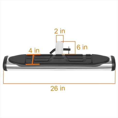 Universal Oval Steel Trailer Tow Tow Bar Bar W/Drop Step Fads for Bickup Truck 2 "Receiver | 36.5" Wide x 3.75 "OD (Black) in Kuwait