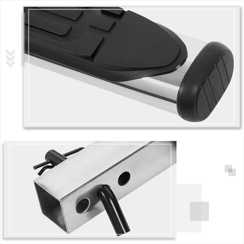Universal Oval Steel Trailer Tow Tow Bar Bar W/Drop Step Fads for Bickup Truck 2 "Receiver | 36.5" Wide x 3.75 "OD (Black) in Kuwait