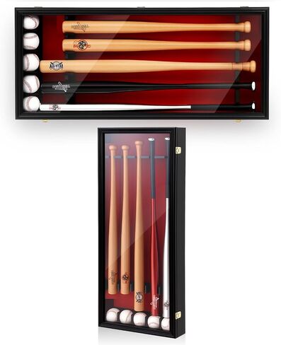 38.98 x 10.63 x 4.13 Baseball Bat Display Case Wall Mounted Shadow Box Vertical or Horizontal UV Protection 3 Display Boxes with Acrylic Transparent Door Holder for Collector Memorabilia Gift in Saudi Arabia