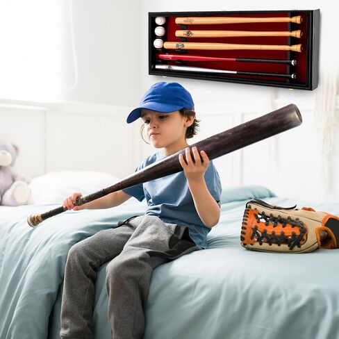38.98 x 10.63 x 4.13 Baseball Bat Display Case Wall Mounted Shadow Box Vertical or Horizontal UV Protection 3 Display Boxes with Acrylic Transparent Door Holder for Collector Memorabilia Gift in Saudi Arabia