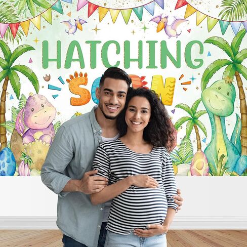 Mocsicka Dinosaur Baby Shower Backdrop Banner Banner Sinting Dinosaur موضوع ديكورات Backdrop Backdrop للأولاد in Kuwait