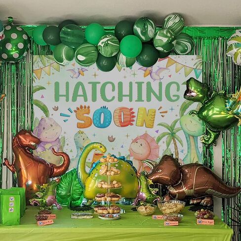 Mocsicka Dinosaur Baby Shower Backdrop Banner Banner Sinting Dinosaur موضوع ديكورات Backdrop Backdrop للأولاد in Kuwait