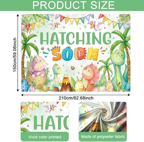 Mocsicka Dinosaur Baby Shower Backdrop Banner Banner Sinting Dinosaur موضوع ديكورات Backdrop Backdrop للأولاد in Kuwait