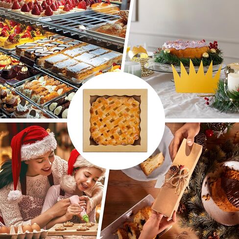 20 PCS فطيرة صناديق 10x10x2.5 بوصة: صناديق مخبز بيضاء مع نافذة ، صناديق ملفات تعريف الارتباط ، صناديق علاج ، صناديق الفراولة المغطاة بالشوكولاتة in Kuwait