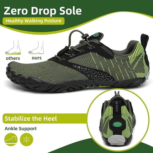 Saguaro Womens Mens Barefoot Shoes Minimalist Trail Runner Wide Toe Box Zero Drop Outdoor Cross Shoe in Kuwait