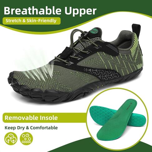 Saguaro Womens Mens Barefoot Shoes Minimalist Trail Runner Wide Toe Box Zero Drop Outdoor Cross Shoe in Kuwait