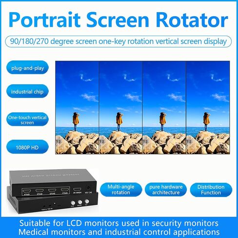 4K ICUIXIAN Video Wall Controller 2x2 4k Multi-View Seamless Matrix Switcher 4x4 Support HDMI 2.0、RS232 Software、 3.5MM Audio 、1x4 4x1 Video Wall 90-180-270° of Rotation(4x4 Matrix+2x2 Video Wall) in Kuwait