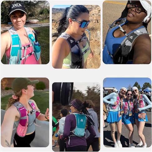Azarxis Hydration Running Vest Backpack Pack 5L for Women Men Jogging Trail Race Marathon Cycling Hiking Accessories (Mint Blue with 500ml Soft Flask) in Kuwait