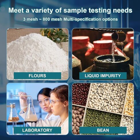 3 Pack 304 Stainless Steel Mesh Lab Sieves, 200mesh 0.075mm, 80 Mesh 0.2mm, 10 Mesh 2mm Aperture Test Sieve,7.9in/20cm Dia Economy Test Sieve for Industrial Laboratory Homes in Kuwait