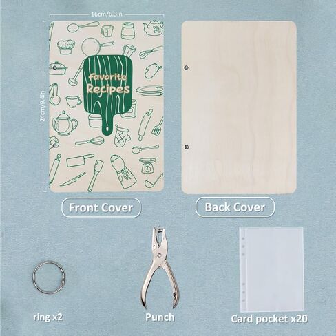Superdant Baby's Daily Geting Card Holder Organizer Baby Memory Book Flowers Wooden Card Keeper Binder Baby Journal Cards Keeper Photo Photo Cover مع Punch & 20pcs Inner Pockets Dame's Dame's Gift in Saudi Arabia