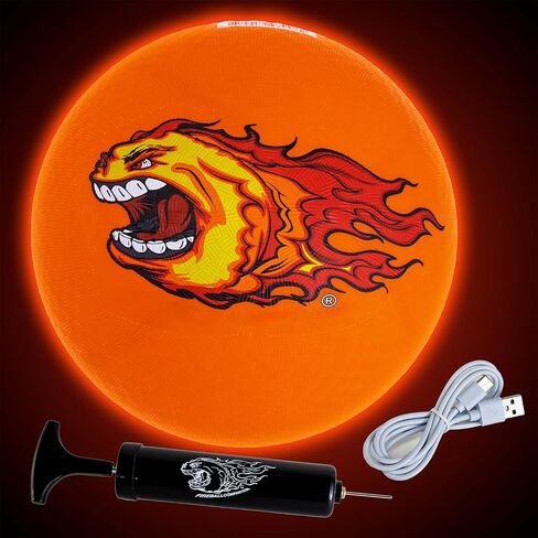 LED Rubber Ball- Rechargeable Light-Up Ball for Dodgeball, Kickball, Handball, Four Squrae, Playground Nighttime Fun Glowing Sports Ball for All Ages in Saudi Arabia