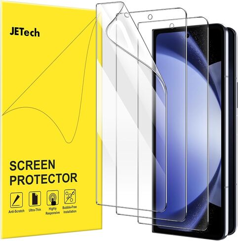 واقي شاشة أمامي JETech لهاتف Samsung Galaxy Z Flip 6، طبقة PET تغطية كاملة، صديق للحافظة، شفاف عالي الدقة، 3 عبوات in Kuwait