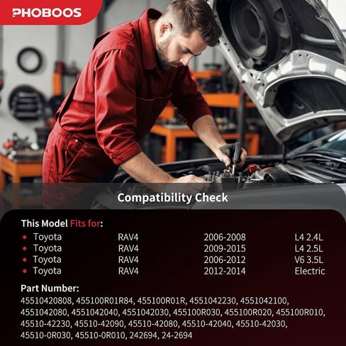 رف التوجيه الكهربائي Phoboos وتجميع الجنسين متوافق مع Toyota RAV4 2006-2012 ، 2.4L/3.5L/كهربائي ، وحدة جديدة ، مقاومة التسرب ، الملاءمة المباشرة ، المرجع. 24-2694 in Saudi Arabia