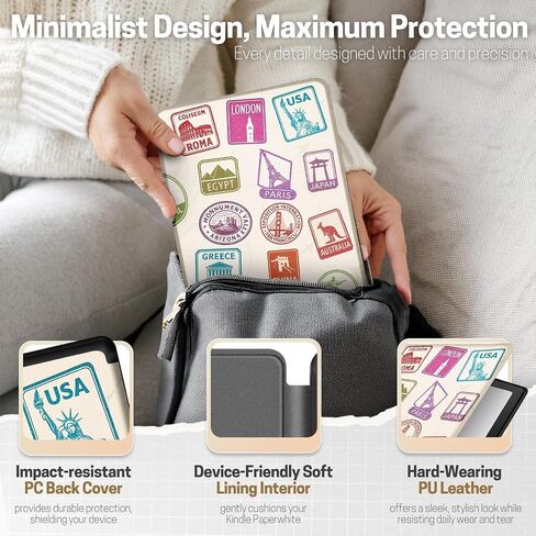 حافظة TNP لجهاز Kindle Paperwhite الجيل الثاني عشر 2024 / Kindle Colorsoft Signature Edition - حافظة حماية مطوية من جلد البولي يوريثان مقاس 7 بوصات لجهاز Kindle Paperwhite للأطفال مع خاصية النوم/الاستيقاظ التلقائي، فلامنغو وردي in Kuwait