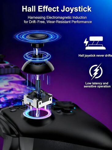 وحدة تحكم هاتف ألعاب كاملة الحجم لجهاز iPhone 15/16 ، Android Phone Tablet ، Gamepad Bluetooth Mobile مع Hall Trigger/Awysticks ، لـ Roblox ، Genshin Impact ، Call of Duty ، أسود ذو جودة محمولة in Kuwait