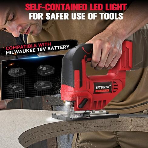 منشار رقص لاسلكي لبطارية ديوالت 20 فولت كحد أقصى، أداة قطع بانوراما بدون فرش، سرعة متغيرة 2900 دورة في الدقيقة، قطع مشطوفة 45 درجة، 3 عمل مداري، مع شفرات منشار قطع مستقيم/منحني/دائرة (أداة فقط) in Kuwait