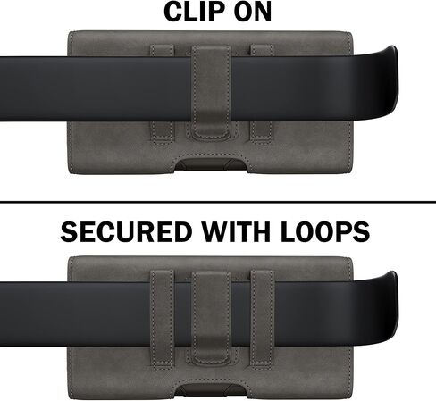 Case for Large iPhone Plus, Pro Max 16 15 14 13 12 11 Xs, Samsung Galaxy S25+ S24+ S23+ S22+ S21+, Cell Phone Belt Holster Clip, ID Card Holder Pouch, Fits Otterbox Case - Black in Kuwait