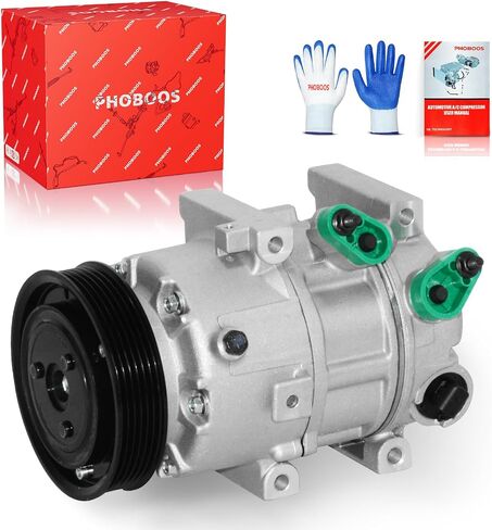 ضاغط Phoboos A/C مع القابض متوافق مع Hyundai Sonata 2012-2014 ، Kia Optima 2012-2018 ، L4 2.0L/2.4L. تبريد سريع ، ضوضاء منخفضة ، تسهيل التثبيت ، المرجع. CO29159C ، 178328 in Kuwait