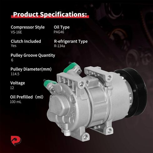 ضاغط Phoboos A/C مع القابض متوافق مع Hyundai Sonata 2012-2014 ، Kia Optima 2012-2018 ، L4 2.0L/2.4L. تبريد سريع ، ضوضاء منخفضة ، تسهيل التثبيت ، المرجع. CO29159C ، 178328 in Kuwait
