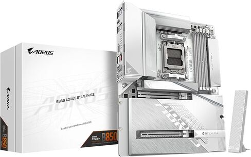GIGABYTE B850M AORUS Elite WIFI6E ICE AMD AM5 LGA 1718 Motherboard, mATX, DDR5, 2X M.2, PCIe 5.0, USB-C, WIFI6E, 2.5GbE LAN, EZ-Latch, 5-Year Warranty in Kuwait